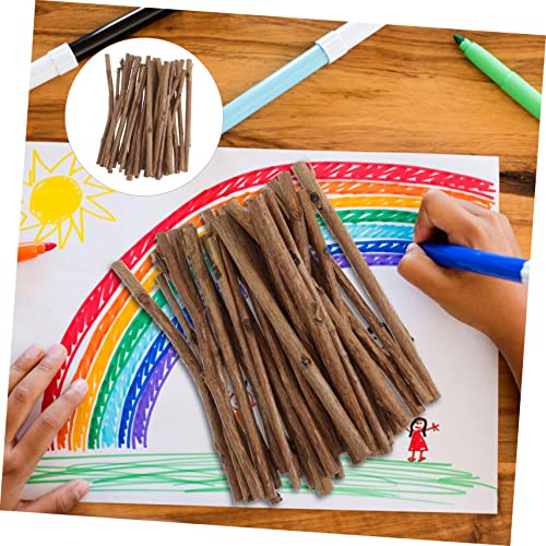 PACKOVE 100pcs Popsicle Sticks Log Sticks Wood Crafts Photo Props Natural Twigs Sticks Driftwood DIY Crafts Crafting Sticks Wood Twigs Embellishments PACKOVE