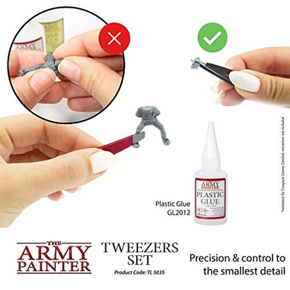 The Army Painter Tweezer - 2-Piece Precision Tweezers Set of Sharp Tweezers Precision & Fine Pointed Tweezers for Assembling Miniatures- Small - WoodArtSupply