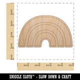 Rainbow Fun Doodle Unfinished Wood Shape Piece Cutout for DIY Craft Projects - 1/8 Inch Thick - 4.70 Inch Size Sniggle Sloth