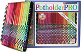 Friendly Loom 10" PRO Size Black Potholder Metal Loom Kit with Bright Rainbow Color Cotton Loops to Make 2 Potholders, Weaving Crafts for Kids & Harrisville Designs