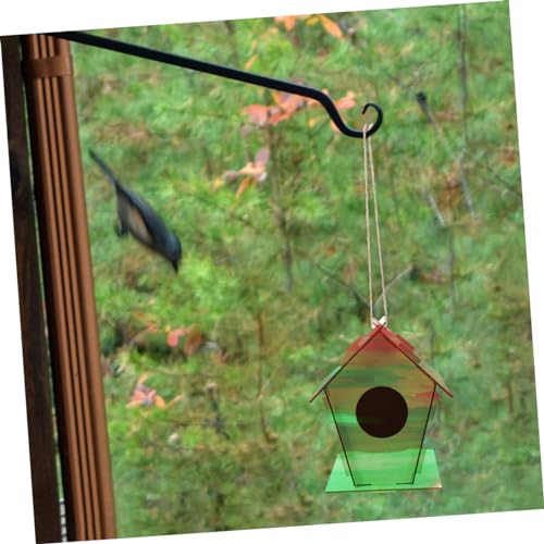 TEHAUX 1 Set Lanyard Birdhouses Pendant Unfinished Arts Kits Bird House Painting Kids Craft Unfinished House Kit Paint House Wind Chime Kit Wind TEHAUX