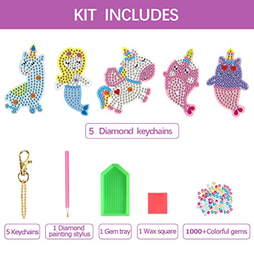 ORIENTAL CHERRY Arts and Crafts for Kids Ages 8-12 - Make Your Own GEM Keychains - 5D Diamond Painting by Numbers Art Kits for Girls Kids Toddler ORIENTAL CHERRY