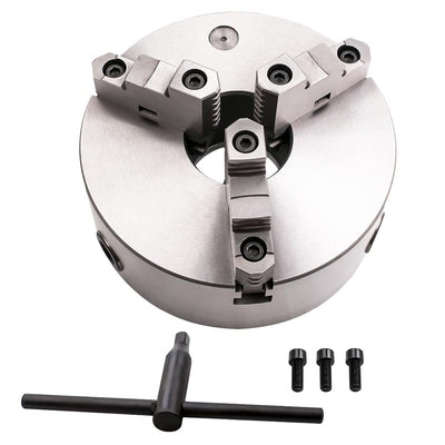 maXpeedingrods 8" 3-Jaw Lathe Chuck, K11-200A Self Centering Chuck, with T-key Fixing Screws Hexagon Wrench, Internal External Grinding for Lathe 3D