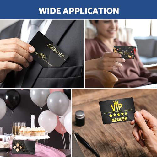 300 Pack Metal Business Cards Laser Engraving Blanks,Black Anodized Aluminum Blanks Name Card,for Laser Engraving DIY Cards, Gift Cards,VIP VZZNN