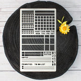 Aleks Melnyk No.423 Metal Stencil for Bullet Journaling, Bookmark, Planning, Drawing, Banners, Lines, Lists, Planner Stamps, Habit Tracker, Dot Aleks Melnyk