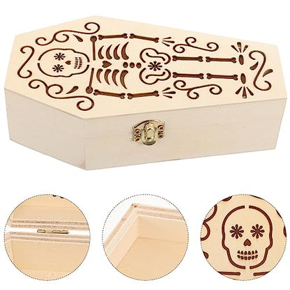 Unomor Unfinished Wood Coffin Household Pet Ashes Urn Wooden Craft Bone Ashes Box Commemorate Mini Pet Coffin Personalized Cremation Urns for Ashes - WoodArtSupply