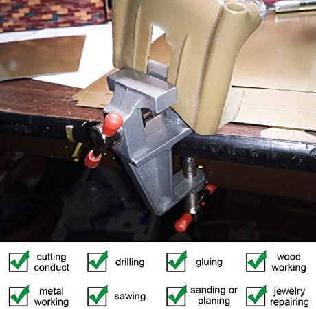Mini Jeweler Table Clamp Small Hobby Bench Vice Work Bench Vise Bench Clamp Hobby Vise Clamp Small Table Clamp Mini Bench Vice Clamp for Small Work SHANGNIULU