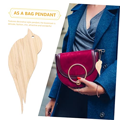 FUNOMOCYA 6pcs Blank Bamboo Bookmark DIY Craft Bookmark Tag Blank Cardstock Bookmarks Unfinished Bookmarkers DIY Blank Bookmarks Present Labels Book FUNOMOCYA