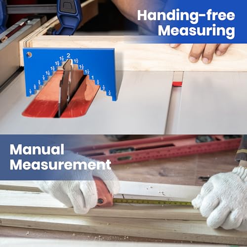 Dreyoo Table Saw Height Gauge, Aluminum Height Gauge Saw for Router, Table Saw, Height Gauge Tools Table Saw Step Gauge Table Saw Blade Height Gauge, Dreyoo