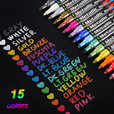 Dyvicl Metallic Marker Pens - 12 Colors Hard Fine Tip Metallic Markers and Metallic Markers Paint Markers Dyvicl