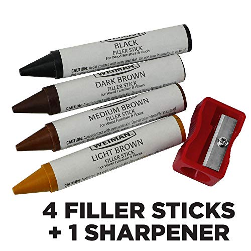 Weiman Wood Repair System Kit - 4 Filler Sticks 4 Touch Up Markers - Floor and Furniture Scratch Fix Weiman