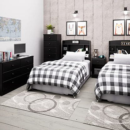 Prepac Astrid 6 Drawer Double Dresser For Bedroom, 16" D x 47.25" W x 28.25" H, Black - WoodArtSupply