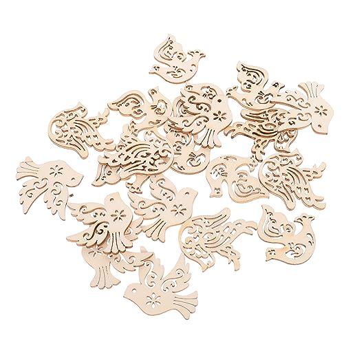 Zerodeko 50pcs Wooden Bird Christmas Ornaments Unfinished Wood Bird Cutoutsxmas Tree Hanging Craft Embellishments for DIY Arts Crafts Holiday Party - WoodArtSupply