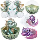 Baby Dragon Asleep and Hatchling in Egg Resin Silicone Molds Miniature Figurines Craft Set FUNSHOWCASE