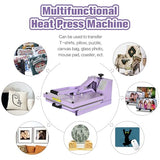 PlanetFlame Heat Press 15x15 inch Industrial Quality Sublimation Heat Press, Slide Out Heat Transfer Machine for T-Shirt, Purple PlanetFlame