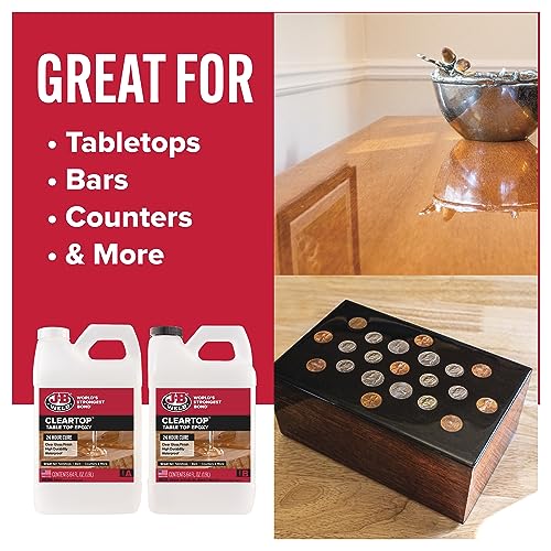 J-B Weld Tabletop Epoxy Resin, 1 Gallon Kit, 24 Hour Cure,Cures Clear, Scratch & Water Resistant J-B Weld