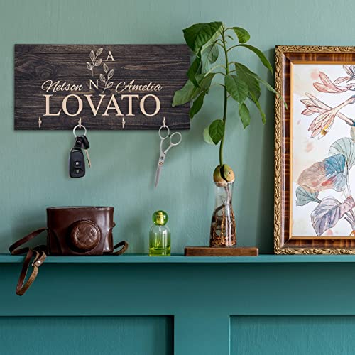 People People Personalized Wood Key Hanger for Wall | New Home Décor Gift for Wedding Housewarming | Customized Gifts for Couple Mr Mrs Key Ring People People