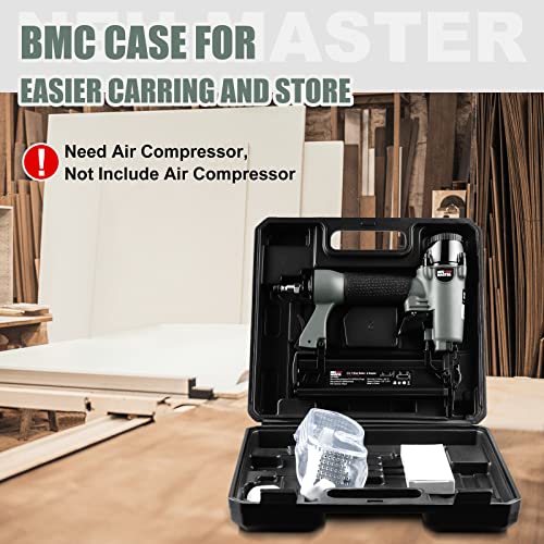 Pneumatic Brad Nailer, NEU MASTER 2 in 1 Nail Gun Staple Gun Fires 18 Gauge 2 Inch Brad Nails and Crown 1-5/8 inch Staples with Carrying Case and