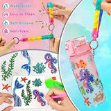 EDsportshouse Decorate Your Own Water Bottle Kits for Girls Age 4-6-8-10,Mermaid Gem Diamond Painting Crafts,Fun Arts and Crafts Gifts Toys for Girls EDsportshouse