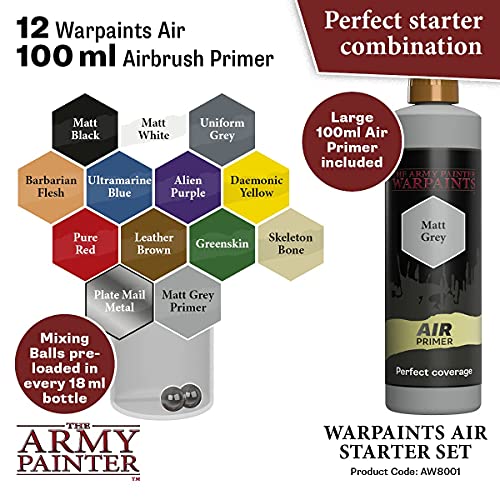 The Army Painter Warpaints Air Starter Set - Paint and Primer for Tabletop Roleplaying, Boardgames, and Wargames Miniature Model Painting - Non-Toxic The Army Painter