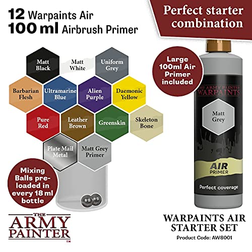 The Army Painter Warpaints Air Starter Set - Paint and Primer for Tabletop Roleplaying, Boardgames, and Wargames Miniature Model Painting - Non-Toxic - WoodArtSupply