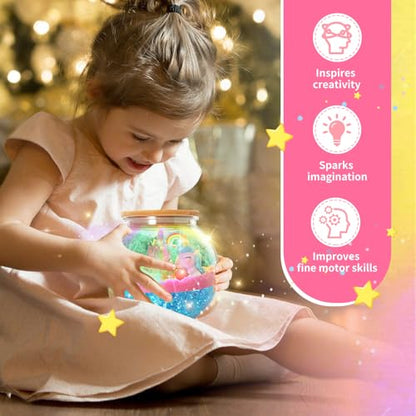 Terrarium Kit for Kids Light up Terrarium Arts and Crafts Kit for Girls Birthday Gifts Toy for Girls Ages 5 6 7 8+ Year Old - WoodArtSupply