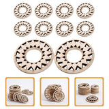 KALLORY 10pcs Unfinished Hollow Wood Slices Wooden Slices DIY Wooden Cutouts Painting Wood Slices KALLORY