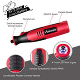 AVID POWER Cordless Rotary Tool 2.0 Ah 8V Rechargeable Rotary Tool, 4 Front LED Lights, 5 Speeds, 60 Pcs Rotary Tool Accessories with Bag for AVID POWER