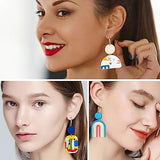 Snoghmil Polymer Clay Earrings Making Kit with 32pcs Polymer Clay Cutters, 24pcs Oven Bake Clay, 30 Set Earring Rings&Hooks, Modeling Clay Jewelry Snoghmil