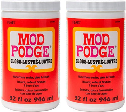 Mod Podge CS11203 Waterbase Sealer, Glue & Decoupage Finish, 32 oz, Gloss, Pack of 2 - WoodArtSupply