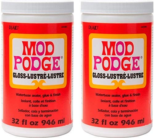 Mod Podge CS11203 Waterbase Sealer, Glue & Decoupage Finish, 32 oz, Gloss, Pack of 2 - WoodArtSupply