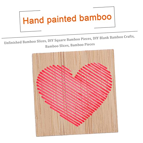 MAGICLULU 25pcs Hand Painted Bamboo Unfinished Triangle Discs Unfinished Wood Board - Slices Wood Rectangles Crafts DIY Wood Squares for Crafts Kids MAGICLULU