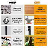 48" Adjustable Work Bench, Rubber Wood Top Heavy-Duty Workbench with Wheels, 2000 LBS Load Capacity Hardwood Worktable, for Garage, Workshop, Home, Polar Aurora