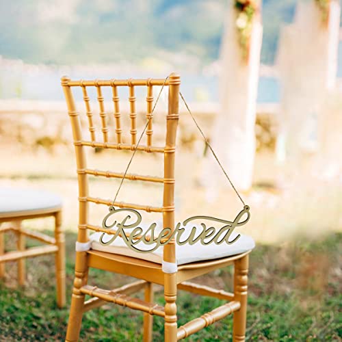 Hanging Wooden Reserved Table Sign Rustic Unfinished Reserved Signs for Wedding with Jute Hanging Rope Laser Cut Sign for Important Events Supplies(8 JEKEJIAJIU