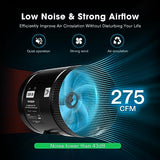 VIVOSUN Inline Booster Duct Fan 6” 275 CFM with Speed Controller, HVAC Exhaust Ventilation Fan with Low Noise for Basements, Bathrooms, Kitchens, VIVOSUN