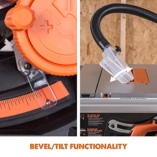 Evolution Power Tools RAGE 5-S Table Saw Multi-Material Cutting, Cuts Wood, Plastic, Metal & More, TCT Blade Included 10" - WoodArtSupply