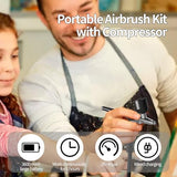 Airbrush Kit Multi-Function 40PSI Airbrush Set with Compressor for Painting Air Brush Set for Cake Decoration Makeup Art Craft Nail Design Airbrush crpen