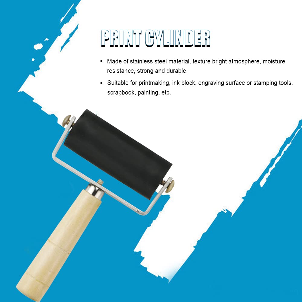 YEXPRESS 3 PCS Rubber Brayer Roller, Rollers Hard Rubber, Vinyl Roller for Printmaking, Wallpapers Stamping Gluing Application, 1.4, 2.4 and 4 Inch YEXPRESS