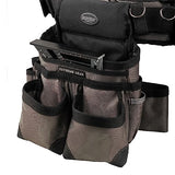 Bucket Boss Mullet Buster 3 Bag Tool Belt with Suspenders in Grey, 55135, Black, full size Bucket Boss