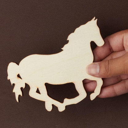 Pack of 24 Unfinished Wood Horse Cutouts by Factory Direct Craft - Wooden Western Rodeo Cowboy Cowgirl Galloping Horse Shapes for Crafts and DIY