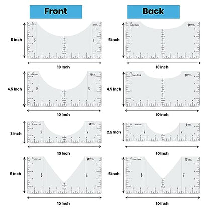 Simply Stocked Tshirt Ruler Guide for Vinyl Alignment - 8 Pcs of PVC T Shirt Rulers to Center Designs for Heat Press with 4 Accessories - 10 Inch - WoodArtSupply