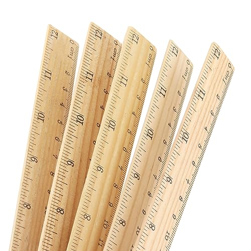 MUKCHAP 144 Pack Wooden Ruler, 12 Inch Straight Ruler, 30cm Metric Wood Ruler with Centimeters and Inches for Measuring, Office, 2 Scale MUKCHAP