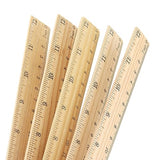 MUKCHAP 144 Pack Wooden Ruler, 12 Inch Straight Ruler, 30cm Metric Wood Ruler with Centimeters and Inches for Measuring, Office, 2 Scale MUKCHAP