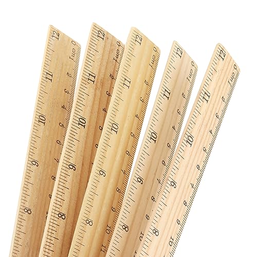 MUKCHAP 144 Pack Wooden Ruler, 12 Inch Straight Ruler, 30cm Metric Wood Ruler with Centimeters and Inches for Measuring, Office, 2 Scale - WoodArtSupply