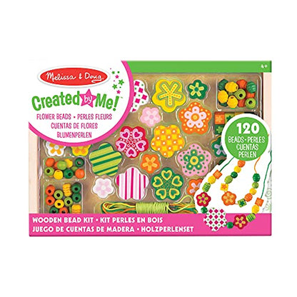 Melissa & Doug Flower Power Craft Bead Set Wooden Beads for Jewellery Making Kit Arts and Crafts for Kids Age 5 Friendship Bracelet Making Kit for - WoodArtSupply