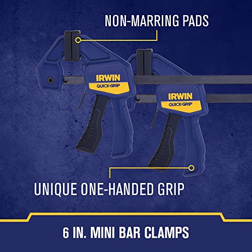 IRWIN QUICK-GRIP Woodworking Clamps Set, Quick Release Triggers, 6 Inch, 8 Piece Set (IRHT83220) IRWIN