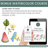 Watercolor Paint Set with 48 Premium Colors, 2 Artist Paint Brushes, 20-Sheet Paper Pad, Bonus Watercolor eBook Vivart