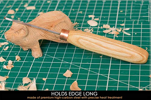 BeaverCraft Wood Carving V Gouge K12/02 Woodworking Hand Chisel Compact Wood Carving Knife for Beginners and Profi BeaverCraft