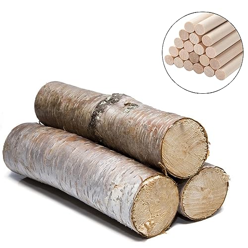 NANXJIUR Dowel Dowels Round Wooden Sticks, Dods Wood Dowels for Craft Macrame Dowel, Unfinished Hardwood Sticks for Arts and DIY, Crafting, Tiered