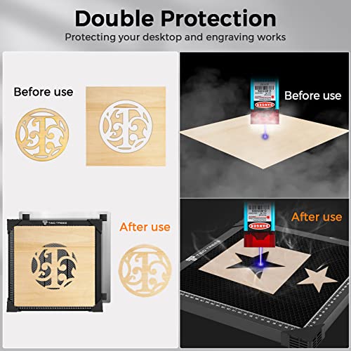 Twotrees Laser Cutter Honeycomb Working Panel Set,15.7x15.7x0.87 inch Honeycomb Laser Bed for CO2 or Diode Laser Engraver Cutting Machine,Honeycomb Twotrees
